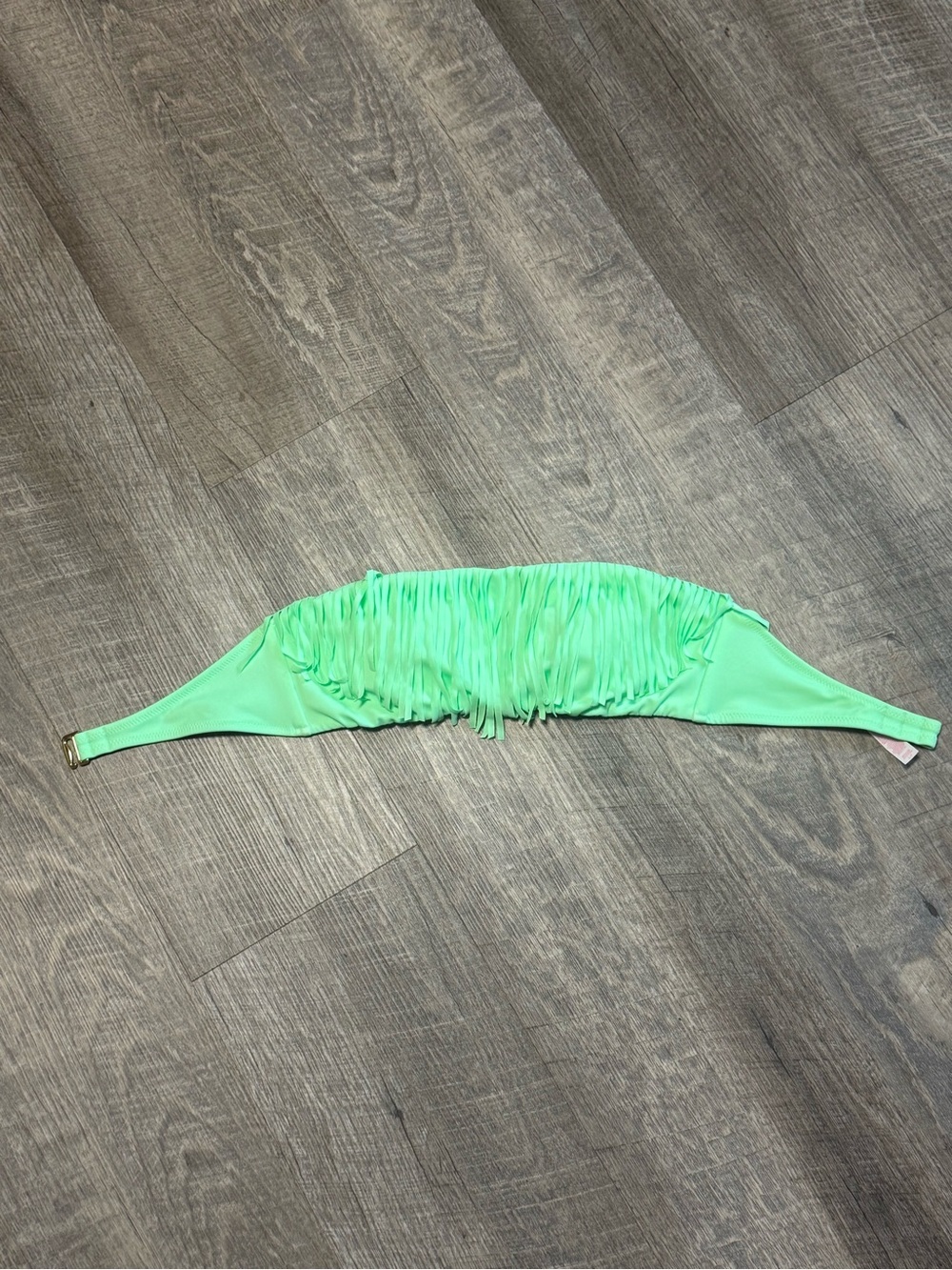 Victoria's Secret Neon Green Fringe Bandeau Bikini Top B10